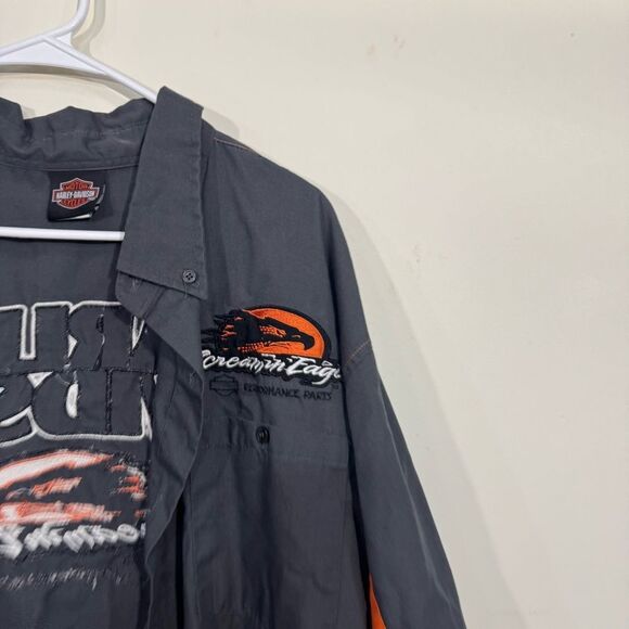 Harley Davidson Screaming Eagle Short Sleeve Button Down Shirt - Picture 3 of 6